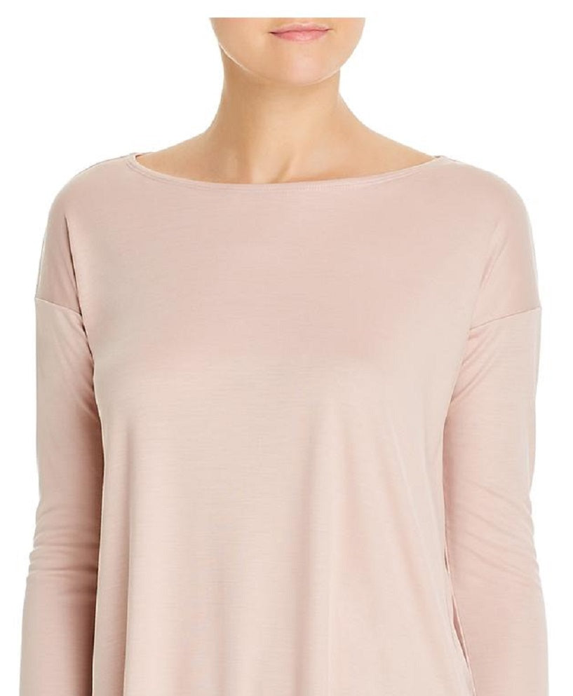 Top Eileen Fisher Feminino Tencel Ballet Neck Box Rosa Tamanho Grande