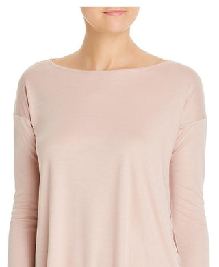 Eileen Fisher Women's Tencel Ballet Neck Box Top Pink Size Large