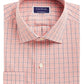 Camisa social masculina Club Room Classic/Regular Fit Performance Windowpane Laranja Tamanho 34-35