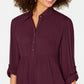 Camisa túnica babydoll feminina Style &amp; Co marrom tamanho pequeno P