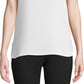 Blusa feminina Anne Klein com decote aberto e sem mangas, branca, tamanho pequeno