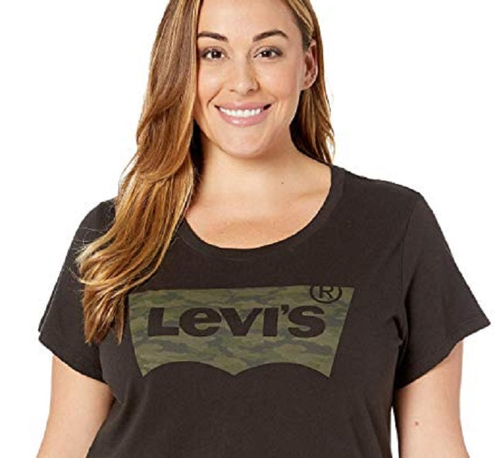 Camiseta Levi's Plus Perfect Tee sem bolso feminina preta tamanho 1X