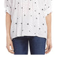 Karen Kane Blusa feminina estilo boho com babados estilo camponês, branca, tamanho extragrande