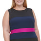Vestido tubinho feminino TOMMY HILFIGER sem mangas na altura do joelho, plus size preto 18W