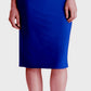 Vestido de coquetel Ralph Lauren feminino, azul, com decote assimétrico e abaixo do joelho, tamanho 4