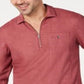 Camisa masculina com zíper Leo Quart da INC International Concepts, vermelha, tamanho XX-G
