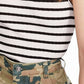 Regatas femininas Free People, listradas, pretas, tamanho X-S