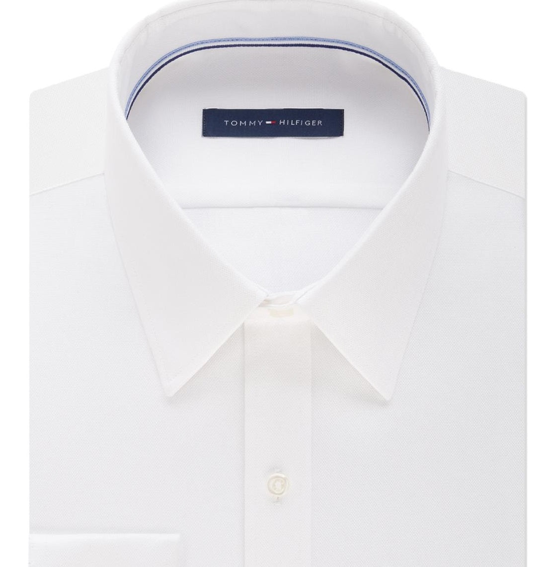 Camisa social masculina Tommy Hilfiger Athletic Fit com botões, branca, tamanho 34-35