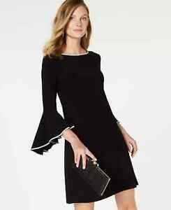 MSK Women's  Keyhole Short a-Line Cocktail Dress Black Size Petite S