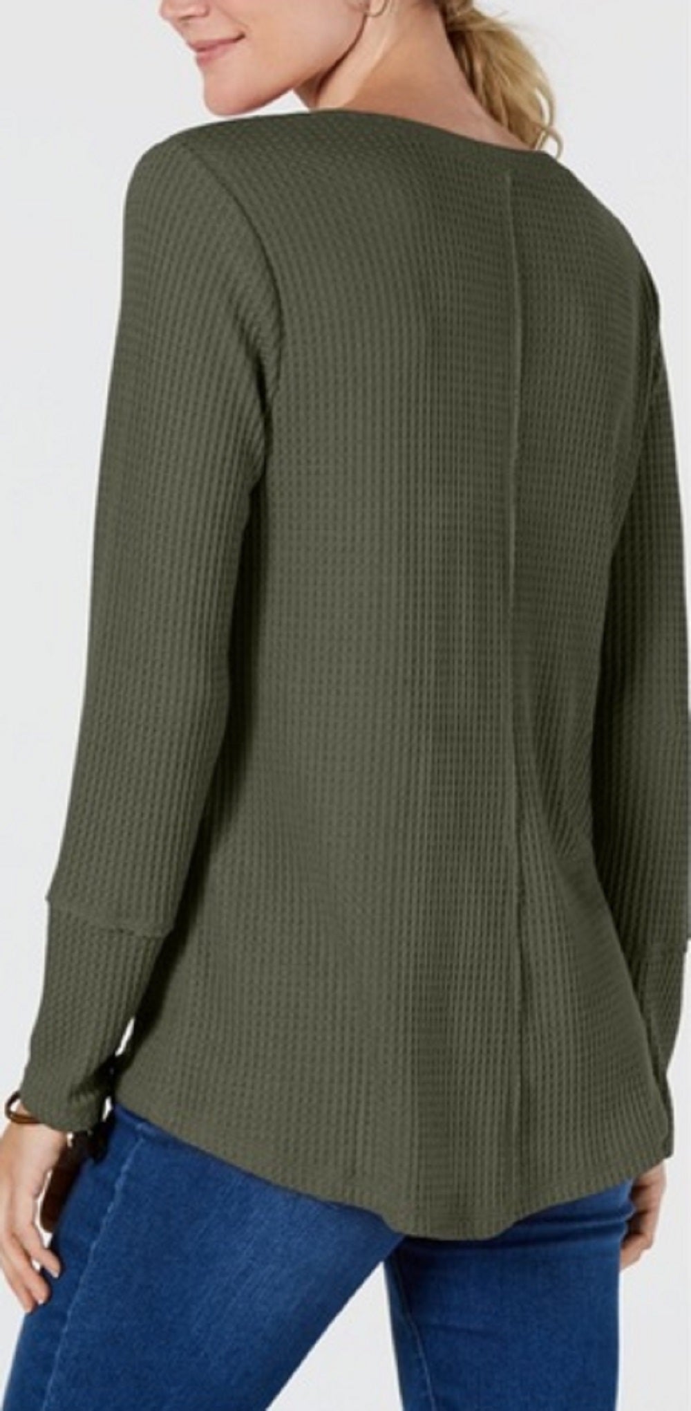 Estilo &amp; Co Feminino Cadarço Térmico Verde Tamanho Grande