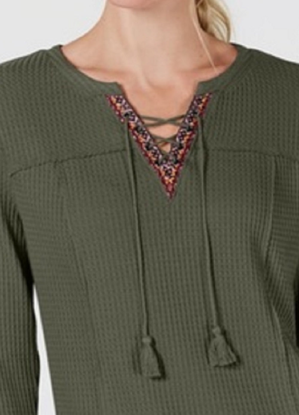 Estilo &amp; Co Feminino Cadarço Térmico Verde Tamanho Grande