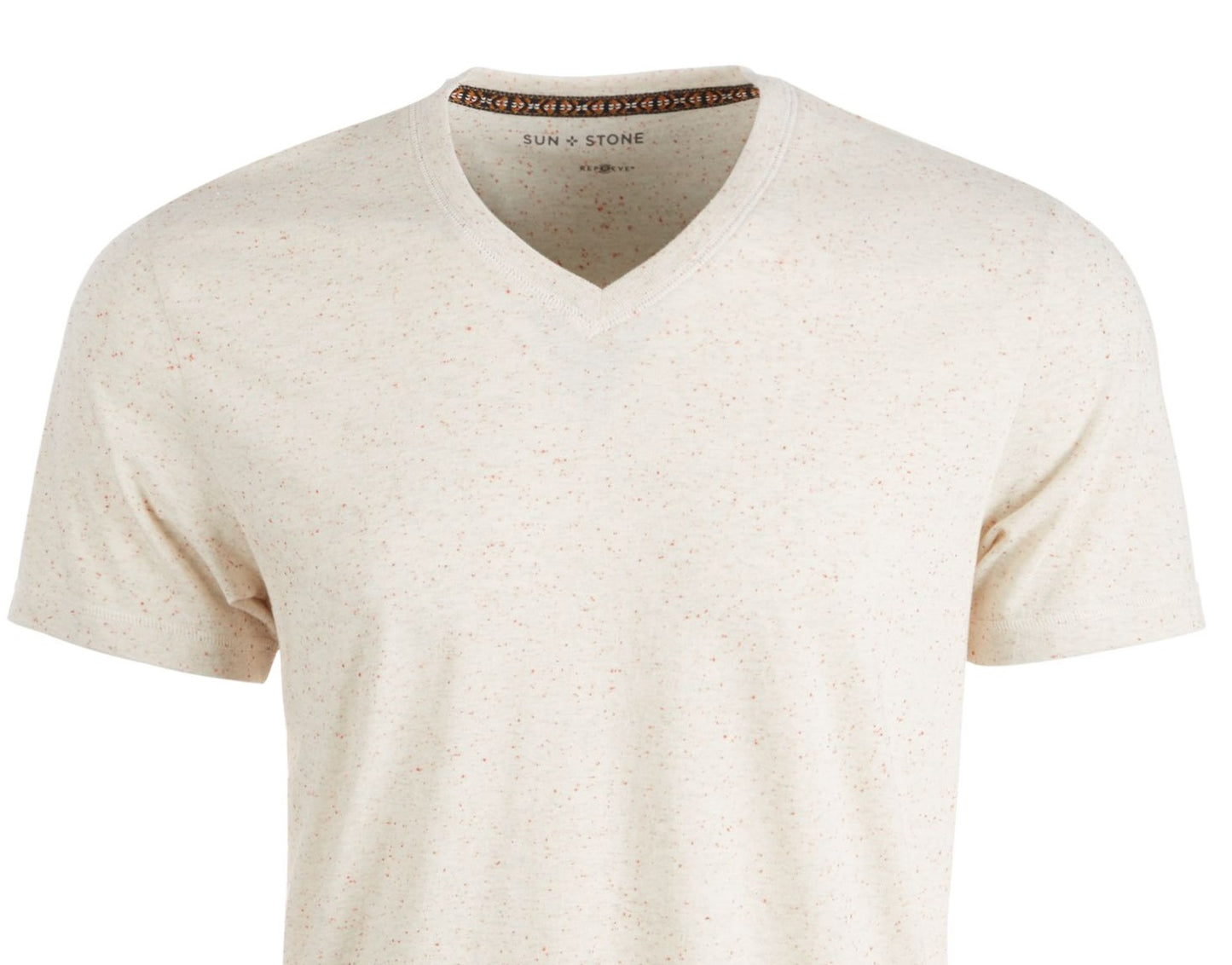 Camiseta masculina Sun + Stone Speckle manga curta marrom tamanho X-G