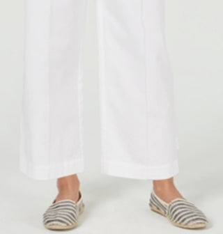 Calça feminina Charter Club com cinto e perna larga, branca, tamanho 18