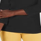 Karen Scott Blusa feminina de algodão com decote em V e ilhós, preta, tamanho pequeno G