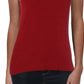 Suéter feminino Anne Klein gola alta canelada sem mangas vermelho tamanho grande