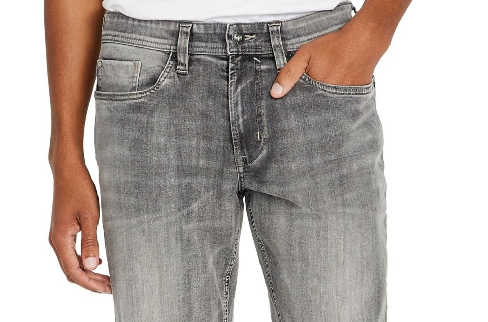 Calça jeans reta clássica Buffalo David Bitton Evan Denim Slim Masculina Cinza Tamanho 36/30