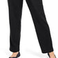 Calça feminina Karen Scott Sport French Terry com acabamento em fita, preta, tamanho grande