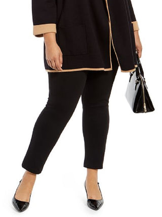 Cardigan Alfani Plus Drape-Front, Preto, Tamanho 2XL