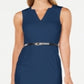 Vestido Calvin Klein Feminino Gola V Cinto Azul Tamanho 2 Petite