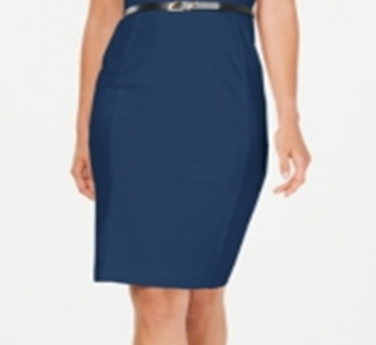 Vestido Calvin Klein Feminino Gola V Cinto Azul Tamanho 2 Petite