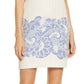 Vestido feminino Vince Camuto com manga curta e jacquard, azul, tamanho 6