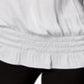 Blusa Alfani Feminina Smocked com Ombros Vazados Cinza Tamanho Pequeno P/M