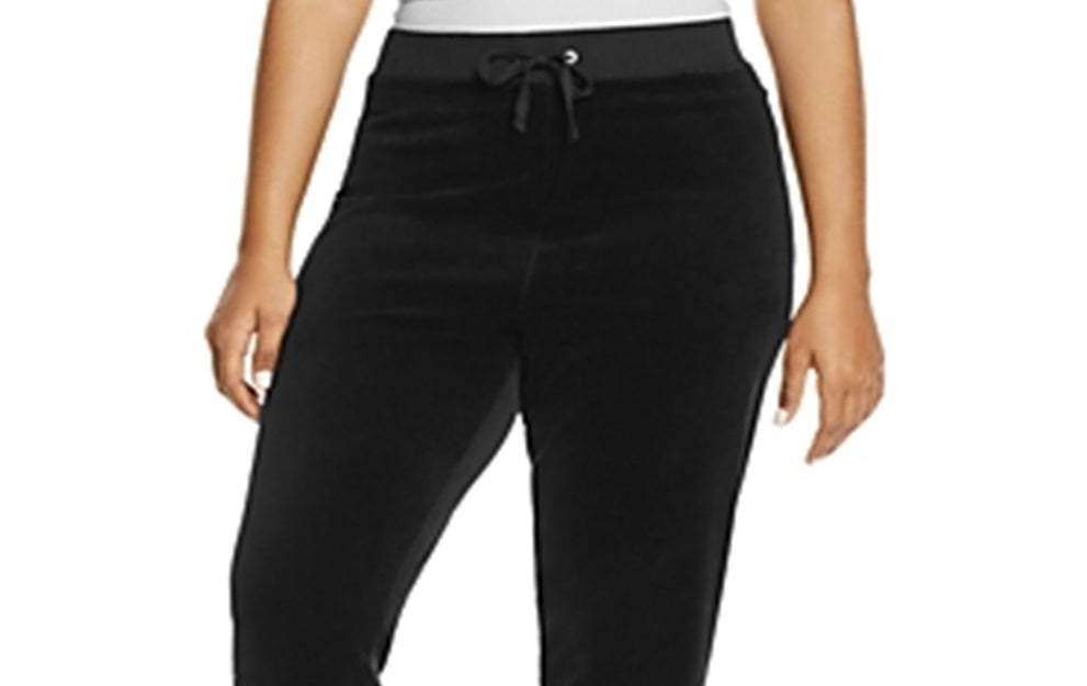 Calça de corrida Juicy Couture Plus Zuma Velour Athleisure feminina, azul marinho, tamanho GG