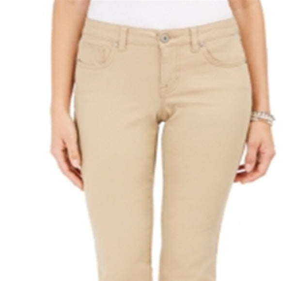 Calça jeans feminina estilo curvy fit bootcut marrom tamanho 8