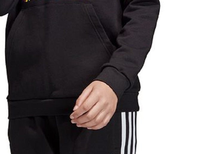 Moletom com capuz Adidas Bel'Aire Trefoil para meninas, preto, tamanho grande, para escola primária
