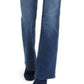 Calça jeans feminina de cintura alta com botões e corte bootcut da INC International Concepts, azul, tamanho 16