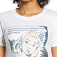 Camiseta feminina com estampa de quadrinhos Lucky Brand, tamanho grande, branca