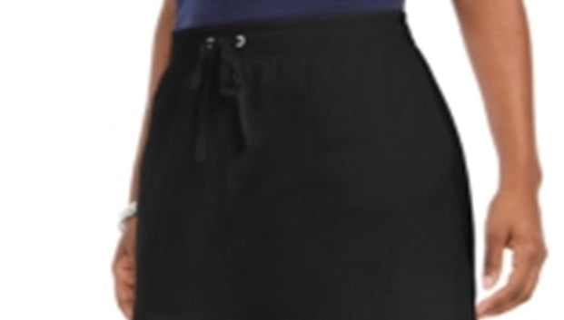 Saia-calça feminina Karen Scott French Terry, preta, tamanho pequeno