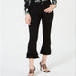 Calça jeans feminina com babados duplos e tornozelo da INC International Concepts, preta, tamanho 2