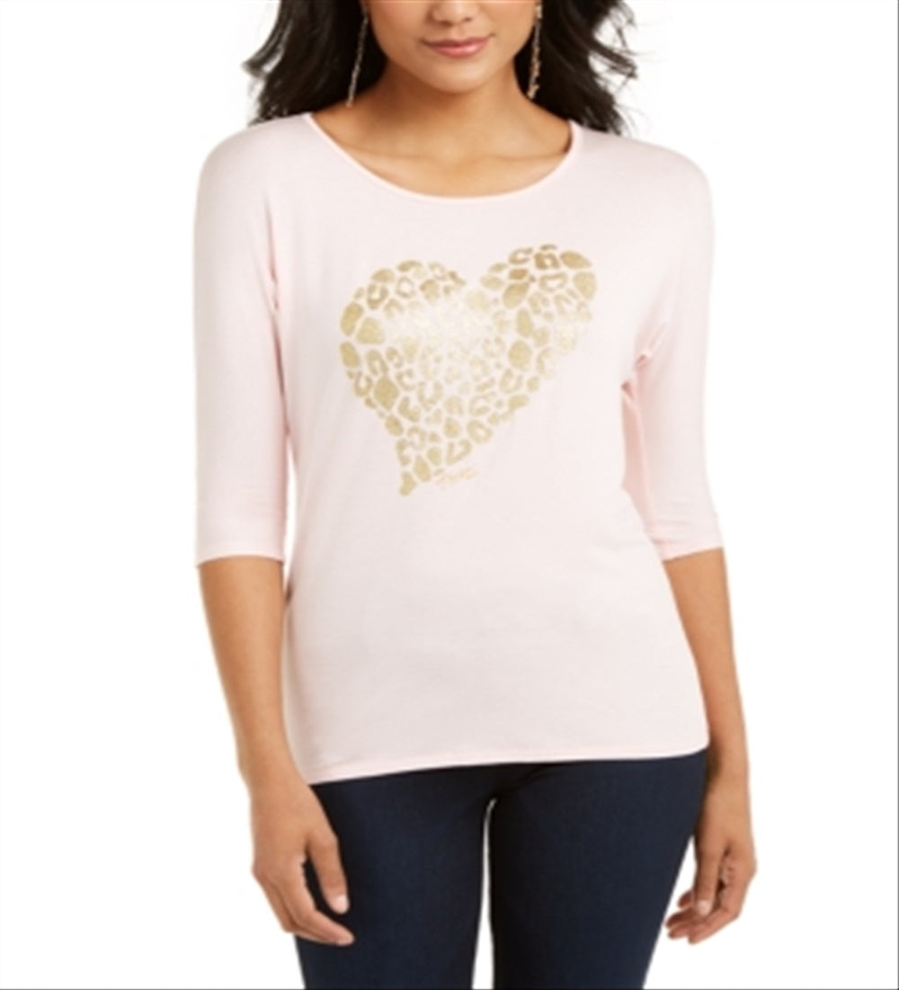 Top feminino com estampa metálica Thalia Sodi, rosa, tamanho XX-G