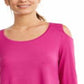 JM Collection Top Feminino com Ombros Vazados Rosa Tamanho Pequeno