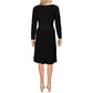 Vestido de coquetel feminino Lauren Ralph Lauren com amarração frontal, preto, tamanho 4