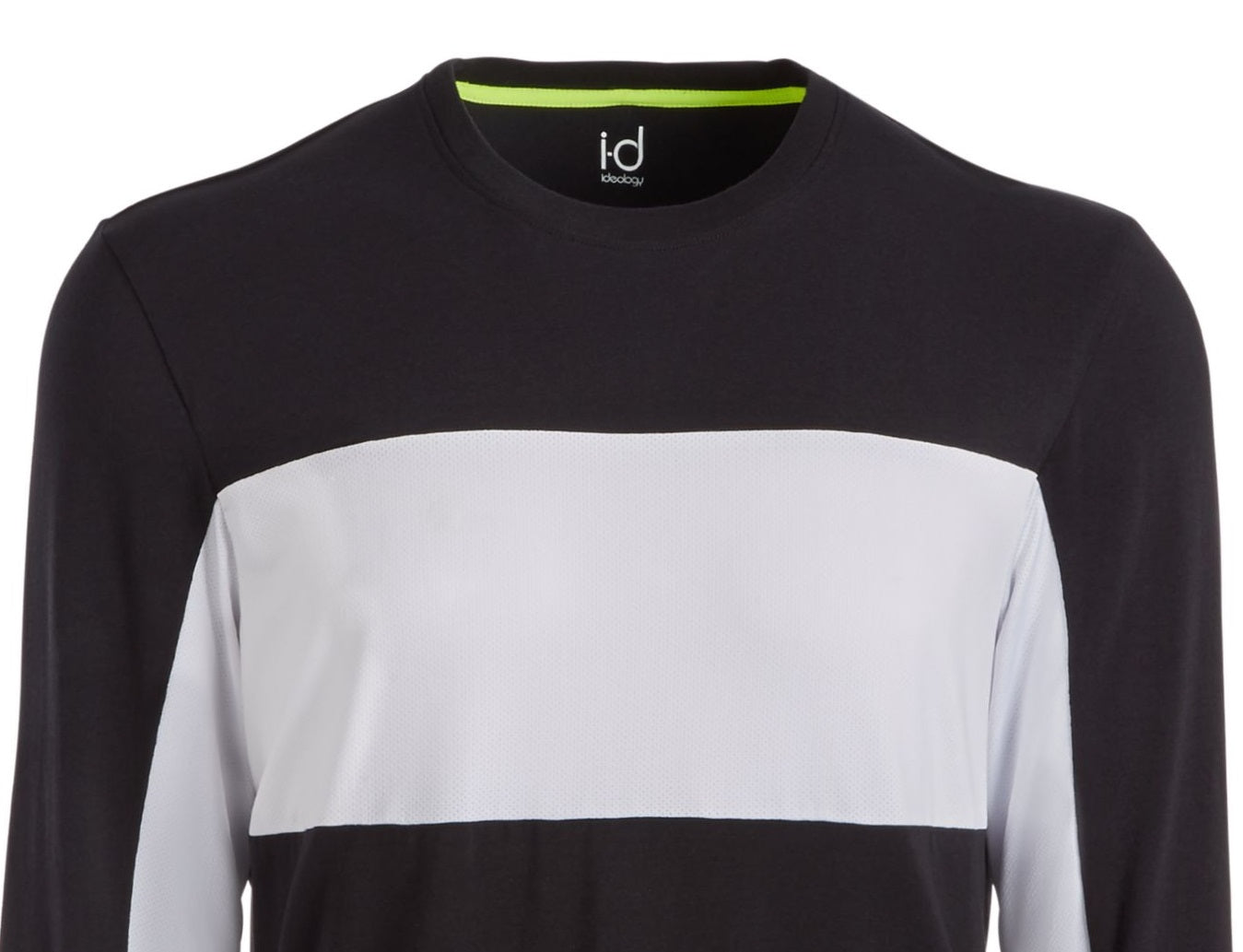 Camiseta masculina de manga comprida com blocos de malha Ideology, preta