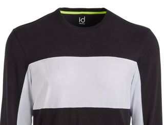 Camiseta masculina de manga comprida com blocos de malha Ideology, preta