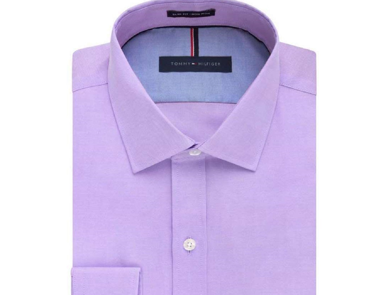 Camisa social masculina Tommy Hilfiger Slim Fit Stretch Check Roxa Tamanho GG