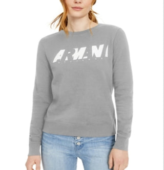A|X Armani Exchange Moletom feminino de algodão com logo gráfico cinza tamanho XS
