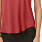 Camiseta feminina Alfani com acabamento em cetim, tamanho P, vermelha