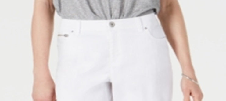 Bermuda jeans feminina INC International Concepts, branca, tamanho 0