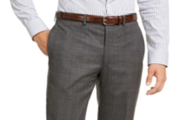 Calça de terno xadrez elástica slim fit masculina Calvin Klein cinza tamanho 34x30