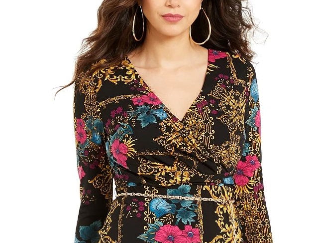 Vestido tubinho estampado Thalia Sodi feminino, preto, tamanho X-S