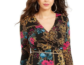 Vestido tubinho estampado Thalia Sodi feminino, preto, tamanho X-S