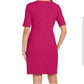 Vestido feminino Karen Scott de algodão com mangas e punhos, rosa, tamanho pequeno