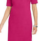 Vestido feminino Karen Scott de algodão com mangas e punhos, rosa, tamanho pequeno
