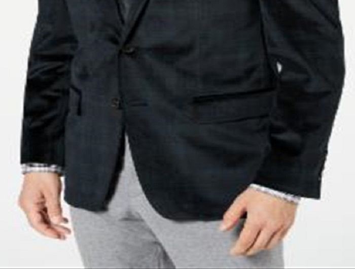 Ralph Lauren Masculino Classic Fit UltraFlex Stretch Xadrez Veludo Esportivo Preto Tamanho 42
