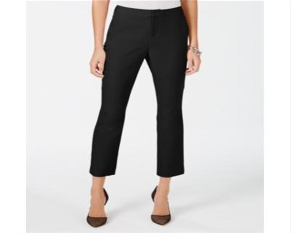 Calça feminina justa, cintura média, preta, tamanho 16, da INC International Concepts