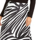 Saia midi alfani feminina com estampa de zebra, preta, tamanho 12